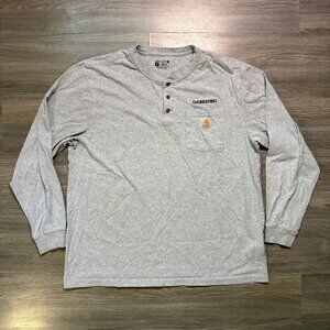 Carhartt Men's Loose Fit Pocket Long Sleeve Henley Shirt - Grey